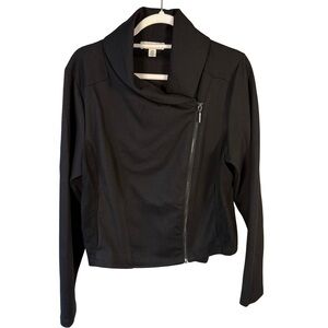 Halston Heritage Asymmetrical Black Jacket Size L Minimalist Lightweight
